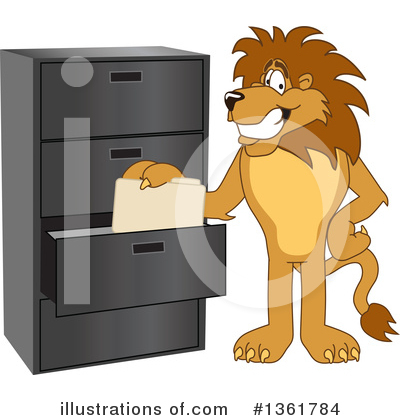 Royalty-Free (RF) Lion School Mascot Clipart Illustration by Mascot Junction - Stock Sample #1361784