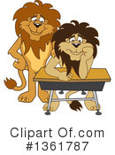 Lion School Mascot Clipart #1361787 by Mascot Junction