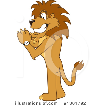 Royalty-Free (RF) Lion School Mascot Clipart Illustration by Mascot Junction - Stock Sample #1361792