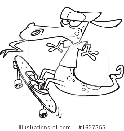 Skateboarding Clipart #1637355 by toonaday
