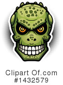 Lizardman Skull Clipart #1432579 by Cory Thoman
