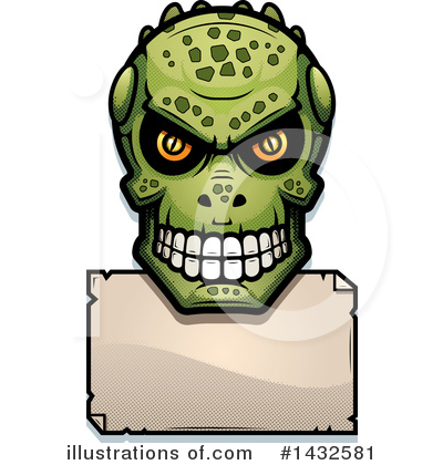 Royalty-Free (RF) Lizardman Skull Clipart Illustration by Cory Thoman - Stock Sample #1432581