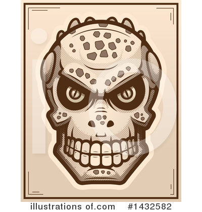 Royalty-Free (RF) Lizardman Skull Clipart Illustration by Cory Thoman - Stock Sample #1432582