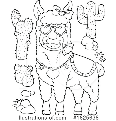 Royalty-Free (RF) Llama Clipart Illustration by visekart - Stock Sample #1625638