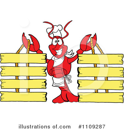 Royalty-Free (RF) Lobster Clipart Illustration by LaffToon - Stock Sample #1109287