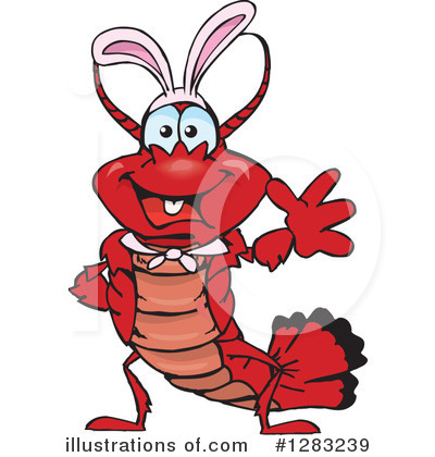 Royalty-Free (RF) Lobster Clipart Illustration by Dennis Holmes Designs - Stock Sample #1283239