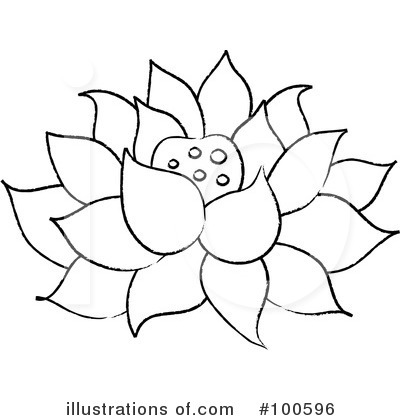 Royalty-Free (RF) Lotus Clipart Illustration by Pams Clipart - Stock Sample #100596
