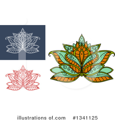 Royalty-Free (RF) Lotus Clipart Illustration by Vector Tradition SM - Stock Sample #1341125