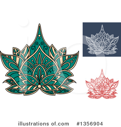 Royalty-Free (RF) Lotus Clipart Illustration by Vector Tradition SM - Stock Sample #1356904