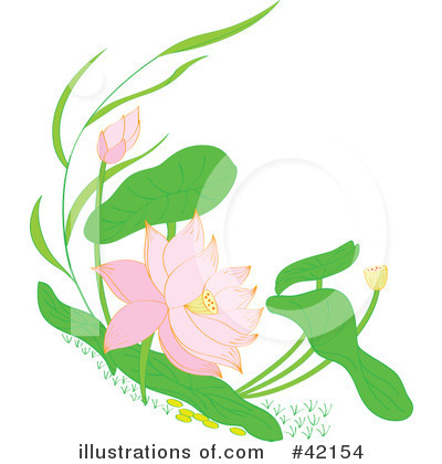 Royalty-Free (RF) Lotus Clipart Illustration by Cherie Reve - Stock Sample #42154