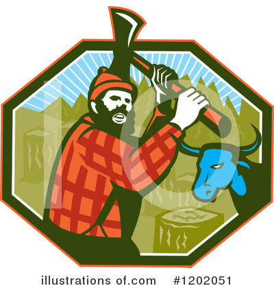 Royalty-Free (RF) Lumberjack Clipart Illustration by patrimonio - Stock Sample #1202051