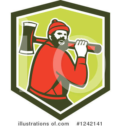 Royalty-Free (RF) Lumberjack Clipart Illustration by patrimonio - Stock Sample #1242141