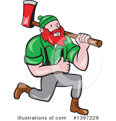 Royalty-Free (RF) Lumberjack Clipart Illustration by patrimonio - Stock Sample #1397229