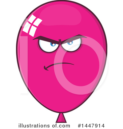 Royalty-Free (RF) Magenta Party Balloon Clipart Illustration by Hit Toon - Stock Sample #1447914