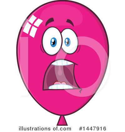 Royalty-Free (RF) Magenta Party Balloon Clipart Illustration by Hit Toon - Stock Sample #1447916