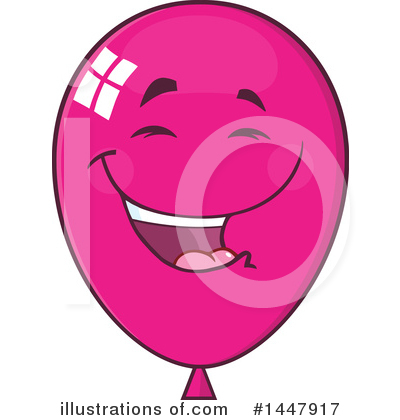 Royalty-Free (RF) Magenta Party Balloon Clipart Illustration by Hit Toon - Stock Sample #1447917