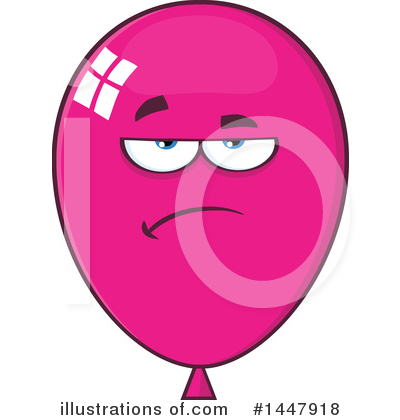 Royalty-Free (RF) Magenta Party Balloon Clipart Illustration by Hit Toon - Stock Sample #1447918