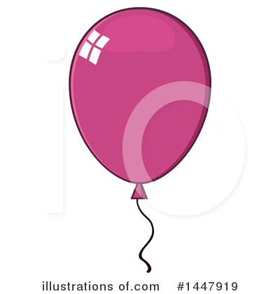 Royalty-Free (RF) Magenta Party Balloon Clipart Illustration by Hit Toon - Stock Sample #1447919