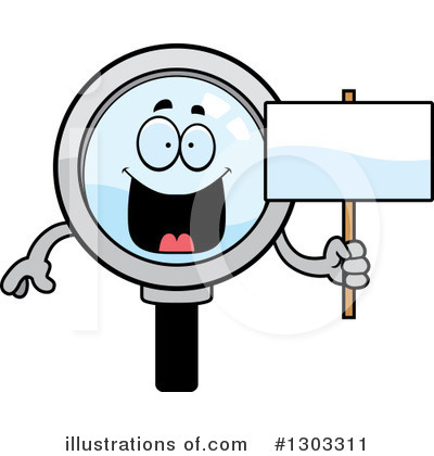 Royalty-Free (RF) Magnifying Glass Character Clipart Illustration by Cory Thoman - Stock Sample #1303311