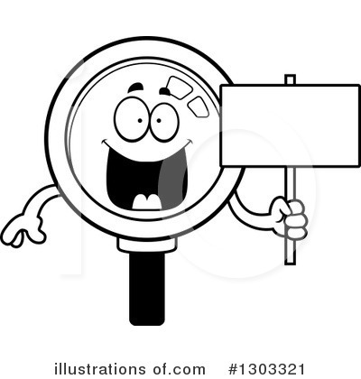 Royalty-Free (RF) Magnifying Glass Character Clipart Illustration by Cory Thoman - Stock Sample #1303321