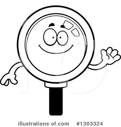 Royalty-Free (RF) Magnifying Glass Character Clipart Illustration by Cory Thoman - Stock Sample #1303324
