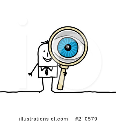 Royalty-Free (RF) Magnifying Glass Clipart Illustration by NL shop - Stock Sample #210579