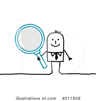 Royalty-Free (RF) Magnifying Glass Clipart Illustration by NL shop - Stock Sample #211858