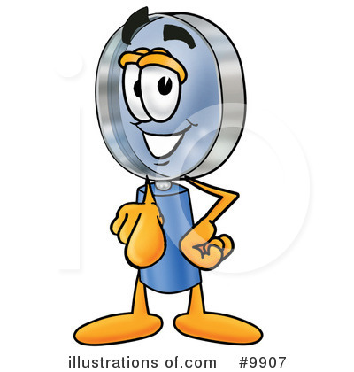 Royalty-Free (RF) Magnifying Glass Clipart Illustration by Mascot Junction - Stock Sample #9907