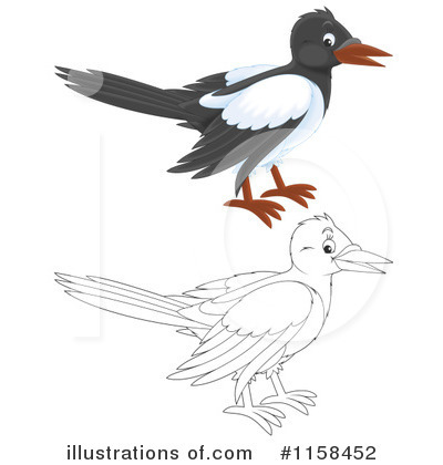 Royalty-Free (RF) Magpie Clipart Illustration by Alex Bannykh - Stock Sample #1158452