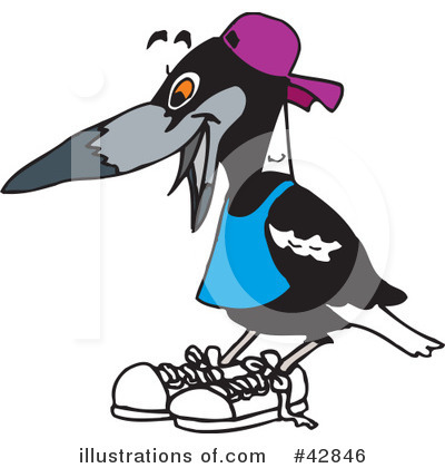 Royalty-Free (RF) Magpie Clipart Illustration by Dennis Holmes Designs - Stock Sample #42846