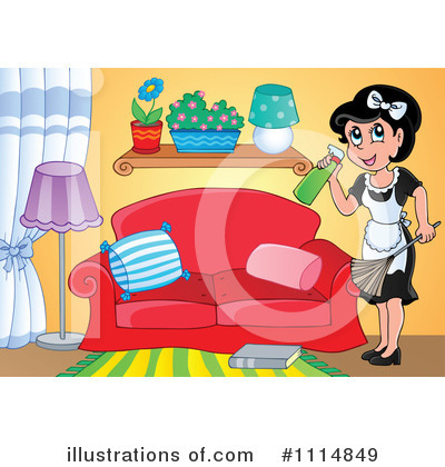 Royalty-Free (RF) Maid Clipart Illustration by visekart - Stock Sample #1114849