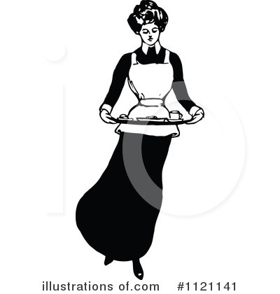 Royalty-Free (RF) Maid Clipart Illustration by Prawny Vintage - Stock Sample #1121141