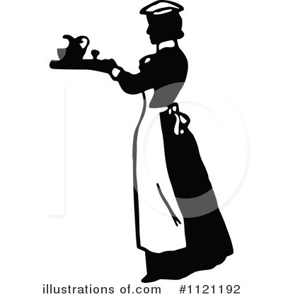 Royalty-Free (RF) Maid Clipart Illustration by Prawny Vintage - Stock Sample #1121192