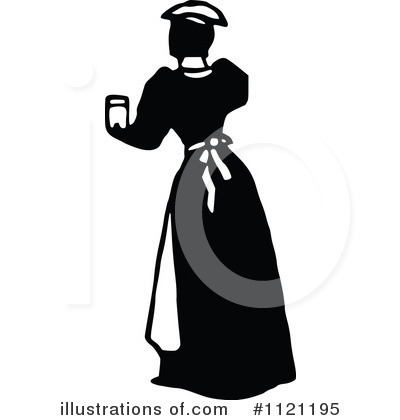 Royalty-Free (RF) Maid Clipart Illustration by Prawny Vintage - Stock Sample #1121195