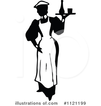 Royalty-Free (RF) Maid Clipart Illustration by Prawny Vintage - Stock Sample #1121199