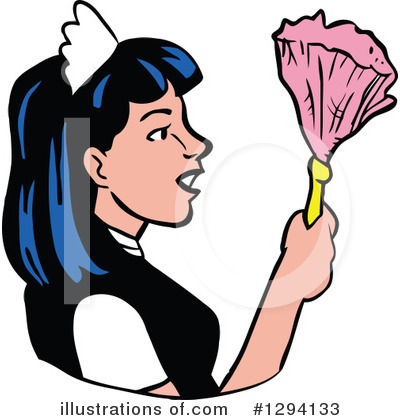 Housekeeper Clipart #1294133 by LaffToon
