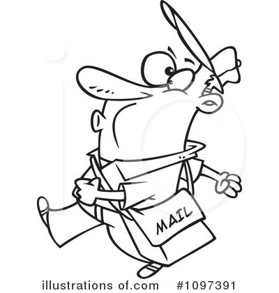 Royalty-Free (RF) Mail Man Clipart Illustration by toonaday - Stock Sample #1097391