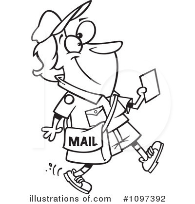 Royalty-Free (RF) Mail Man Clipart Illustration by toonaday - Stock Sample #1097392