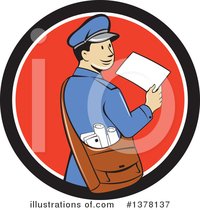 Royalty-Free (RF) Mail Man Clipart Illustration by patrimonio - Stock Sample #1378137