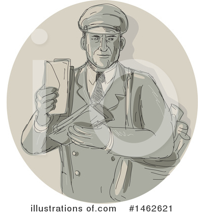 Royalty-Free (RF) Mail Man Clipart Illustration by patrimonio - Stock Sample #1462621