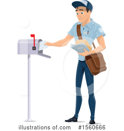 Mail Man Clipart #1560666 by Vector Tradition SM