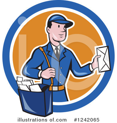 Royalty-Free (RF) Mailman Clipart Illustration by patrimonio - Stock Sample #1242065