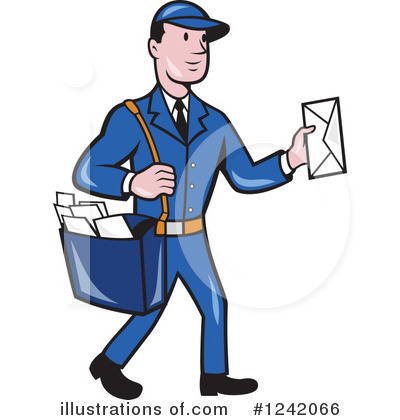 Royalty-Free (RF) Mailman Clipart Illustration by patrimonio - Stock Sample #1242066