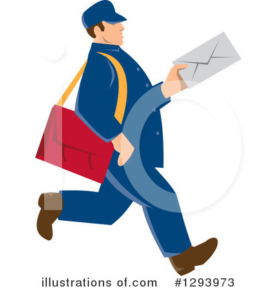 Royalty-Free (RF) Mailman Clipart Illustration by patrimonio - Stock Sample #1293973
