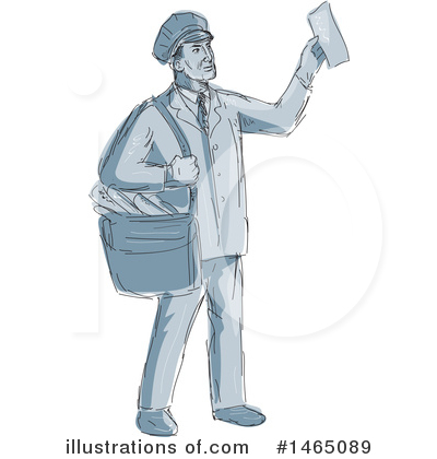 Royalty-Free (RF) Mailman Clipart Illustration by patrimonio - Stock Sample #1465089