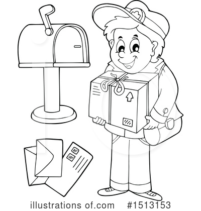 Royalty-Free (RF) Mailman Clipart Illustration by visekart - Stock Sample #1513153