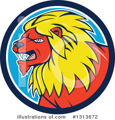 Royalty-Free (RF) Male Lion Clipart Illustration by patrimonio - Stock Sample #1313672