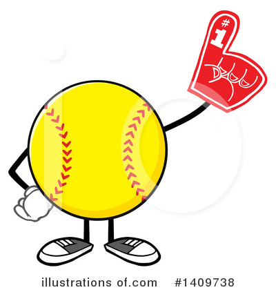 Softball Character Clipart #1409738 by Hit Toon