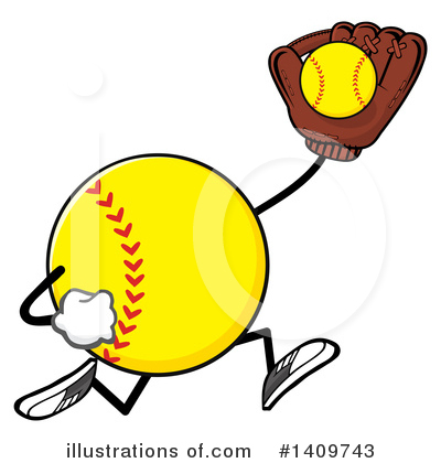 Softball Character Clipart #1409743 by Hit Toon