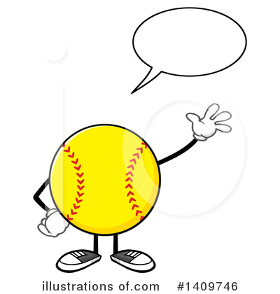 Softball Character Clipart #1409746 by Hit Toon